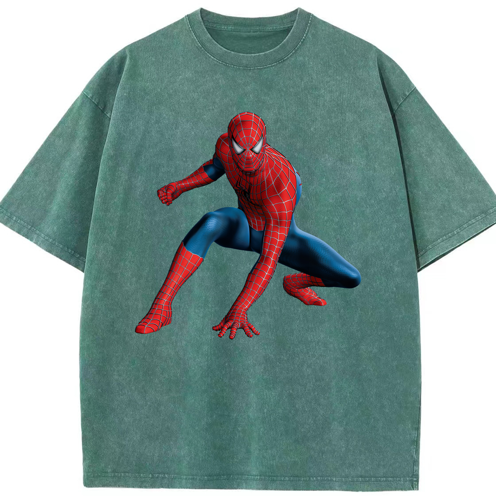 （画像用） Spider Man スパイダーマン 綿100% ヴィンテージ風 半袖Tシャツ（フロントプリント）